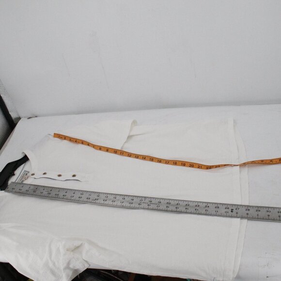 Carbon 2 Cobalt Henley Shirt Mens Large white Short Sleeve Casual cool summer - Picture 10 of 12